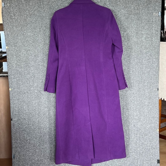 Sergio Hudson x Target Full-Length Notch Lapel Coat Sz S Purple Office Preppy - Picture 7 of 15